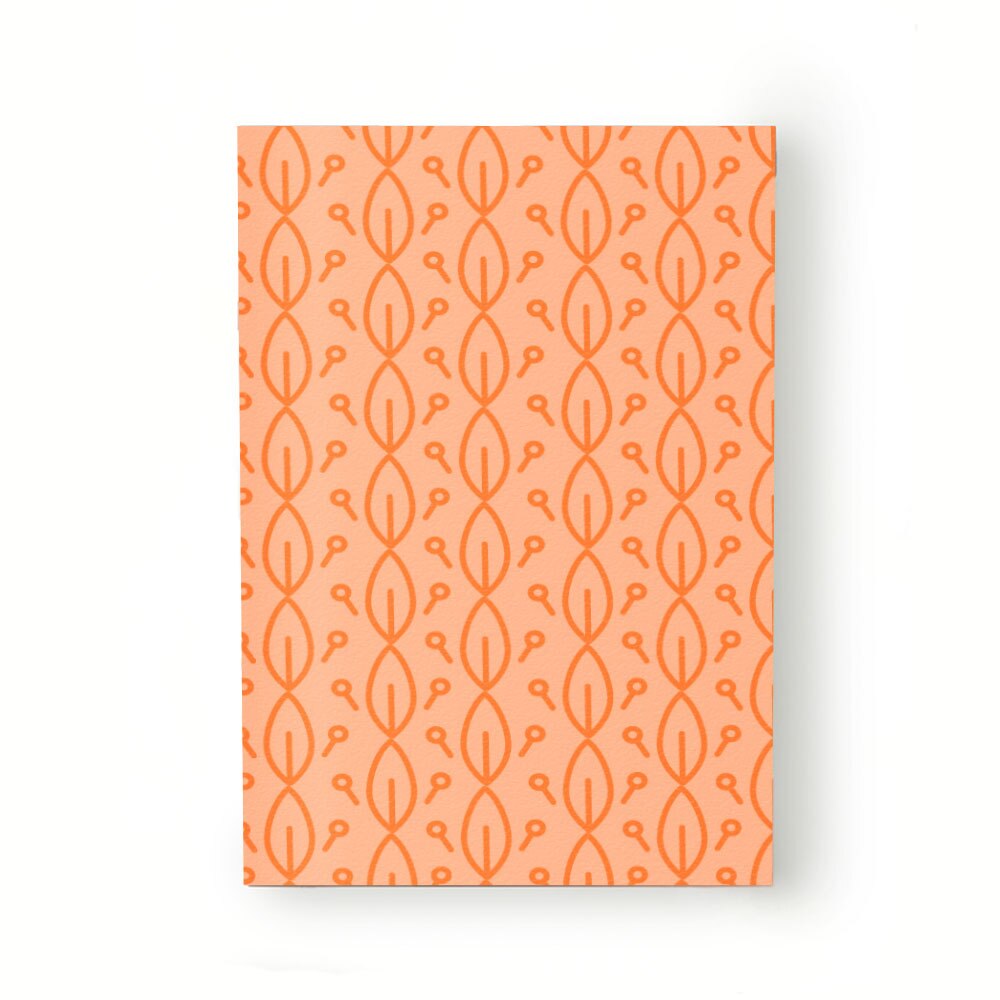 Caiet tip Agenda Heartwork cu muchie cusuta, Frunzulite stilizate portocaliu, Latime 140 mm x Inaltime 200 mm