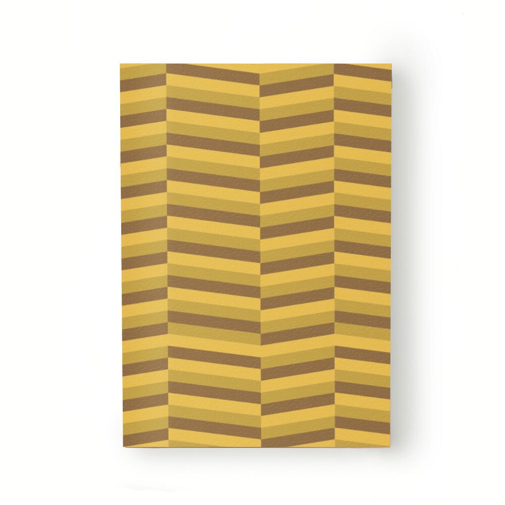 Caiet tip Agenda Heartwork cu muchie cusuta, Linii alternative galben si maro, Latime 140 mm x Inaltime 200 mm