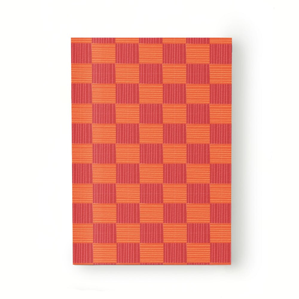 Caiet tip Agenda Heartwork cu muchie cusuta, Patrate portocalii si rosii, Latime 140 mm x Inaltime 200 mm