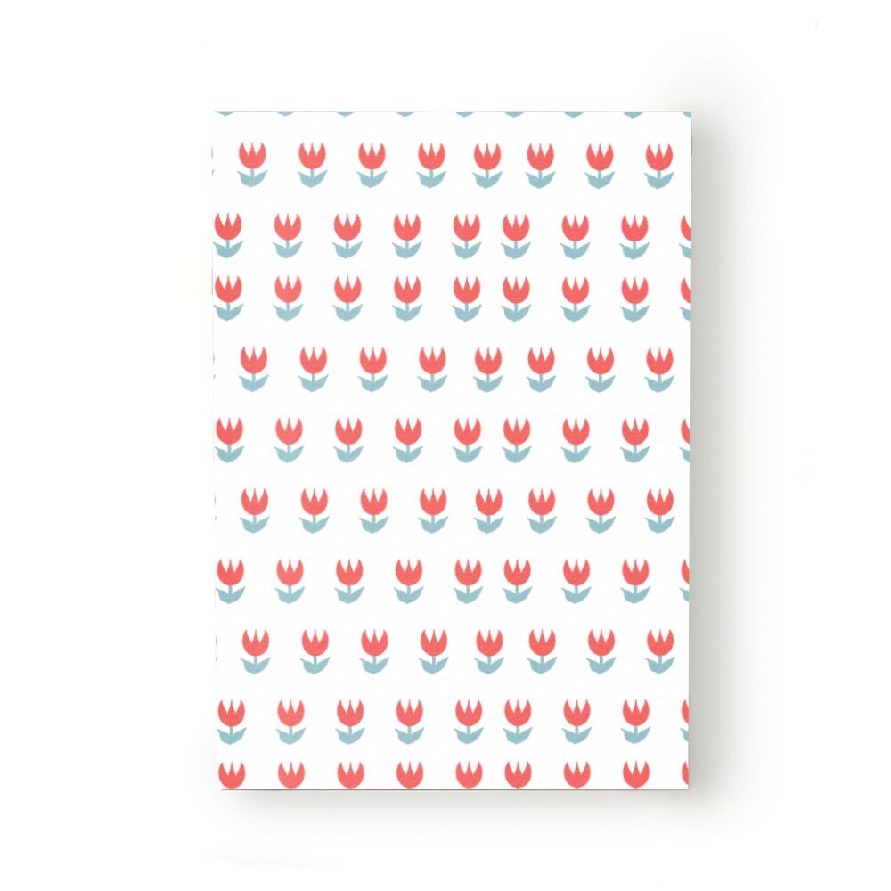 Caiet tip Agenda Heartwork cu muchie cusuta, Flori lalele rosii, Latime 140 mm x Inaltime 200 mm