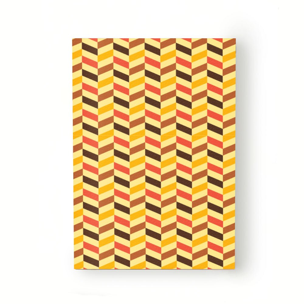 Caiet tip Agenda Heartwork cu muchie cusuta, Linii alternative galben si rosu, Latime 140 mm x Inaltime 200 mm