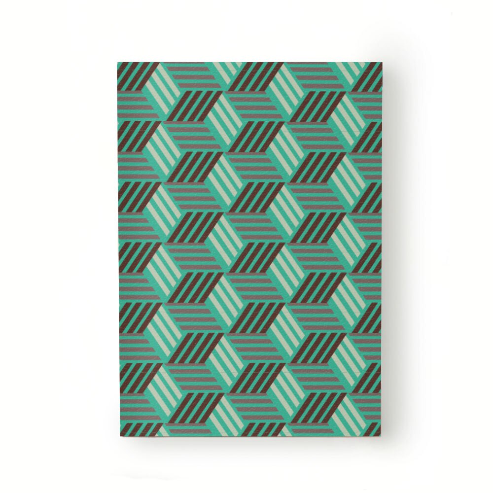 Caiet tip Agenda Heartwork cu muchie cusuta, Cuburi linii paralele verde, Latime 140 mm x Inaltime 200 mm