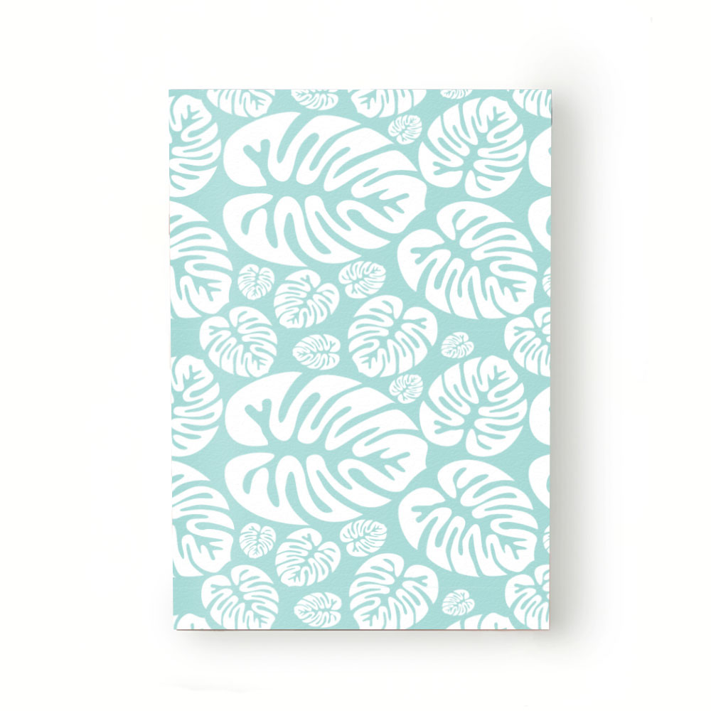 Caiet tip Agenda Heartwork cu muchie cusuta, Frunze tropicale albe, Latime 140 mm x Inaltime 200 mm