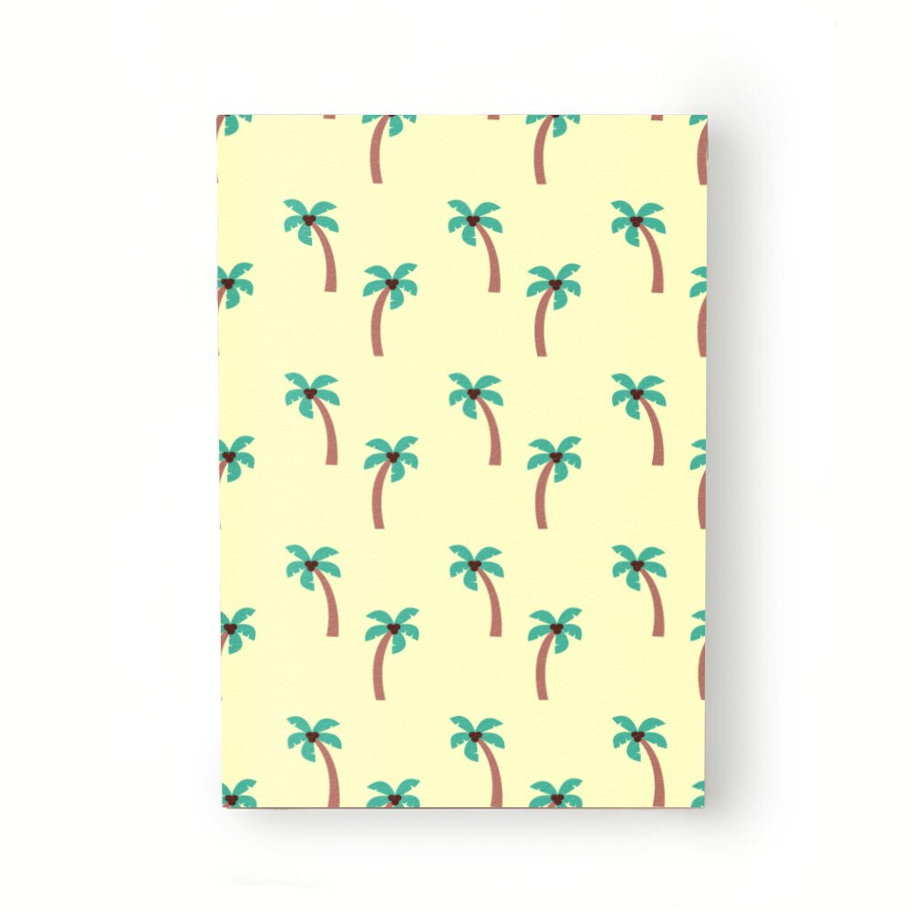 Caiet tip Agenda Heartwork cu muchie cusuta, Palmieri fundal galben, Latime 140 mm x Inaltime 200 mm