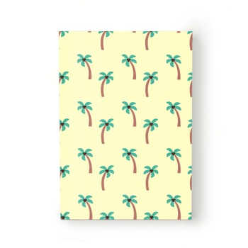 Caiet tip Agenda Heartwork cu muchie cusuta, Palmieri fundal galben, Latime 140 mm x Inaltime 200 mm Caiet tip Agenda Heartwork cu muchie cusuta, Palmieri fundal galben, Latime 140 mm x Inaltime 200 mm