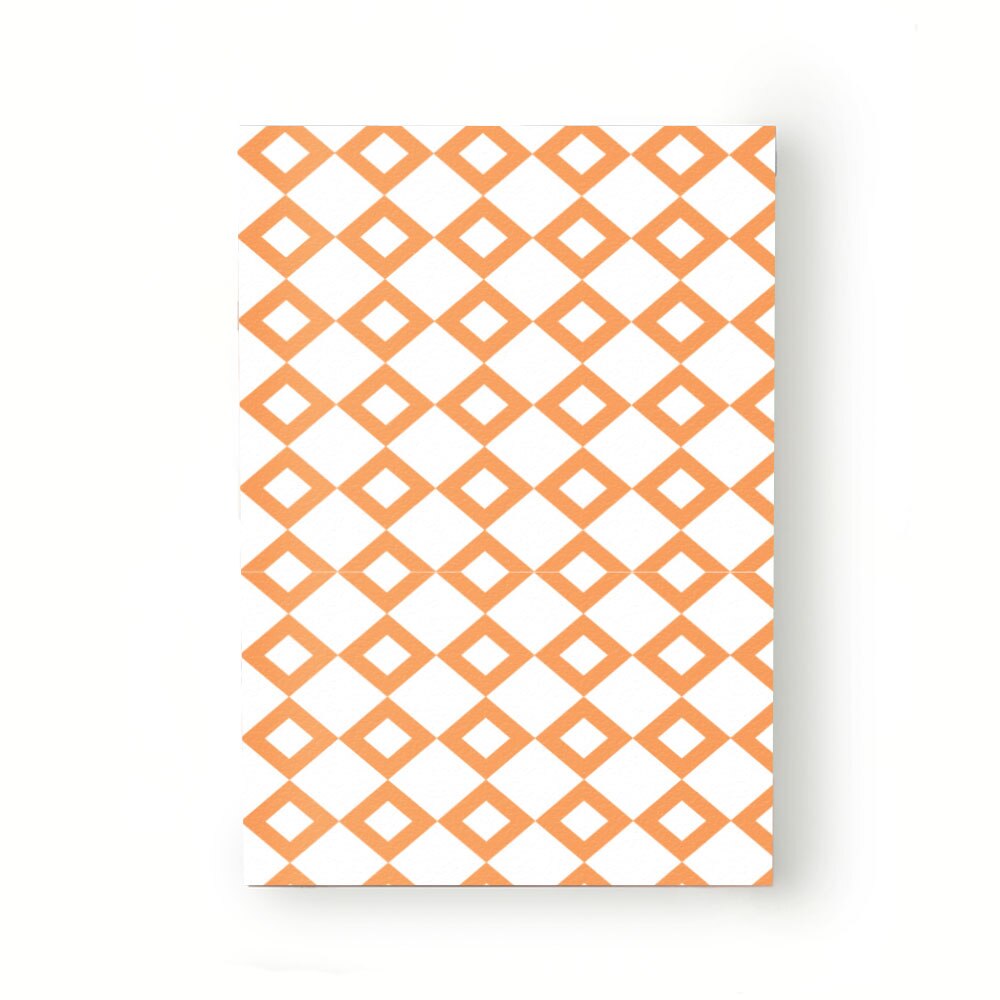 Caiet tip Agenda Heartwork cu muchie cusuta, Geometric patrat portocaliu, Latime 140 mm x Inaltime 200 mm
