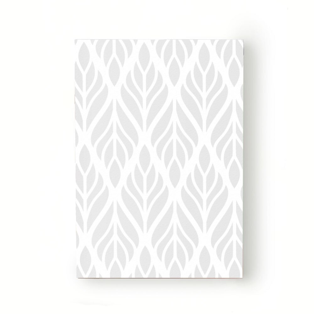 Caiet tip Agenda Heartwork cu muchie cusuta, Frunze elegante gri, Latime 140 mm x Inaltime 200 mm