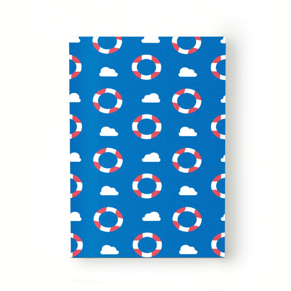 Caiet tip Agenda Heartwork cu muchie cusuta, Colac de salvare albastru, Latime 140 mm x Inaltime 200 mm