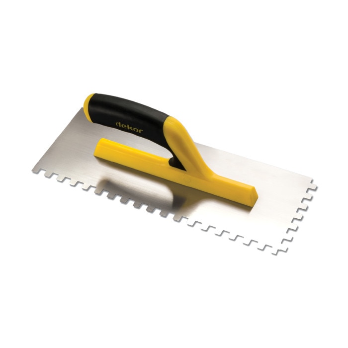 Gletiera profesionala Dekor cu zimti 10x10 mm, inox, maner ergonomic, 300 x 120 mm