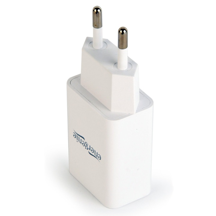 Energenie USB töltő, 5V, 2.1 A, hálózati tápellátás, rövidzárlat- és túlterhelés-védelem, fehér