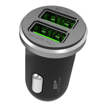 Incarcator auto 2 x USB, 2.1A, 10.5W, Silicon Power Boost Link, negru Incarcator auto 2 x USB, 2.1A, 10.5W, Silicon Power Boost Link, negru