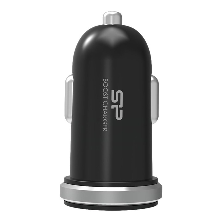 Incarcator auto 2 x USB, 2.1A, 10.5W, Silicon Power Boost Link, negru