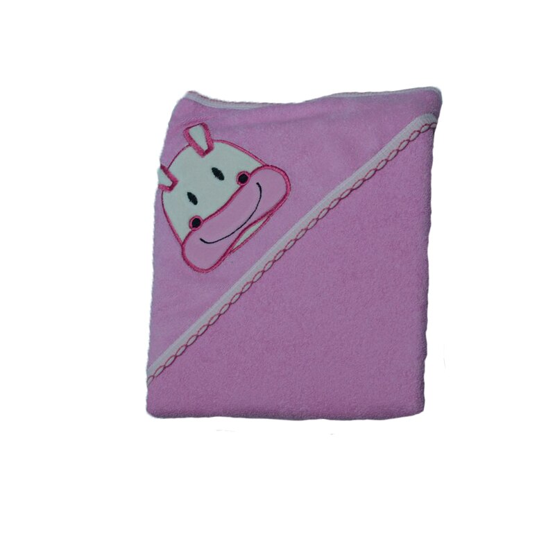 Prosop 80 x 80 cm cu gluga de baie Terjan 303-R1, Roz