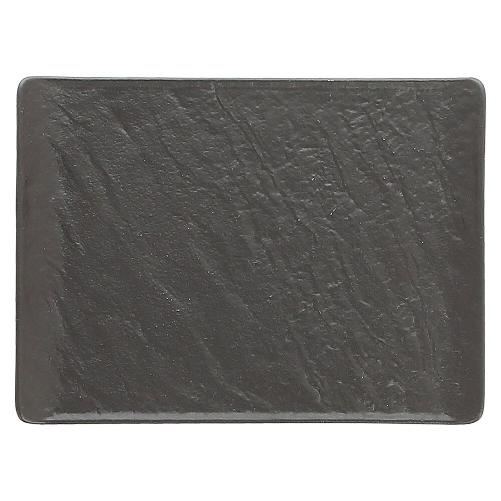 Platou dreptunghiular 20*15 cm, din portelan negru, Horecapiv, colectia Vulcania Black