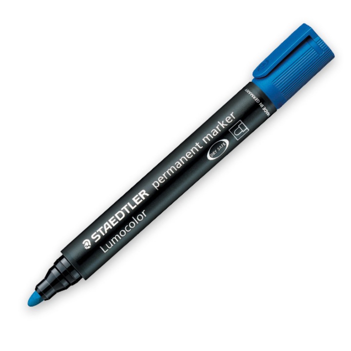 Перманентен маркер Staedtler Lumocolor Blue, комплект 10 бр