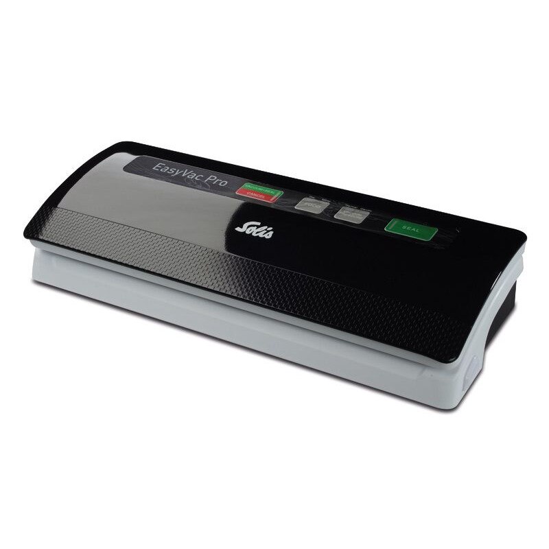 Aparat de vidat compact Solis, EasyVac Pro, functie sudura automata sau manuala, pentru pungi si folii de pana la 30 cm latime, panou de control touch, putere mare aspirare, -0.8 bar, super compact, negru