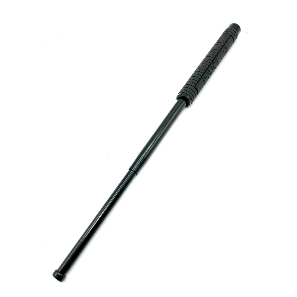 Baston telescopic profesional din otel, Police, 3 segmente, 50 cm, negru, husa din material textil