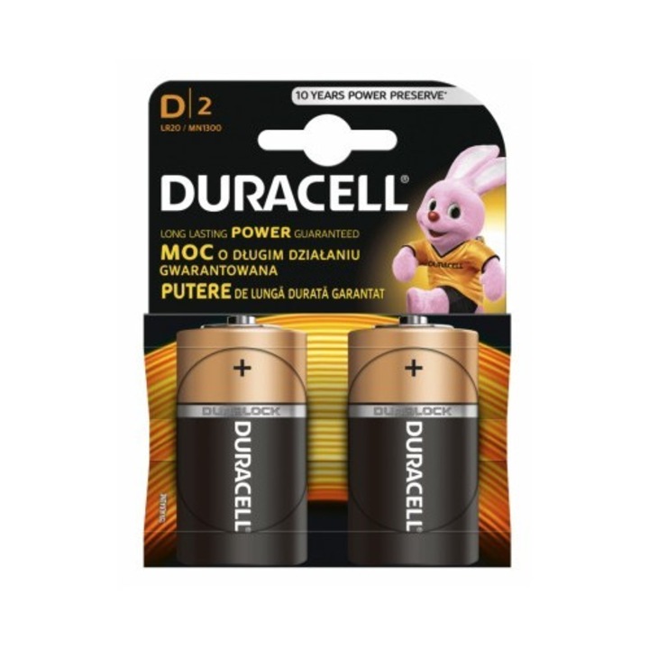 Duracell R20 Basic D2 alkáli elemek 1,5V 2db
