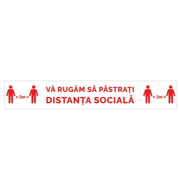 Banda semnalizare distantare sociala autocolant set 10 buc