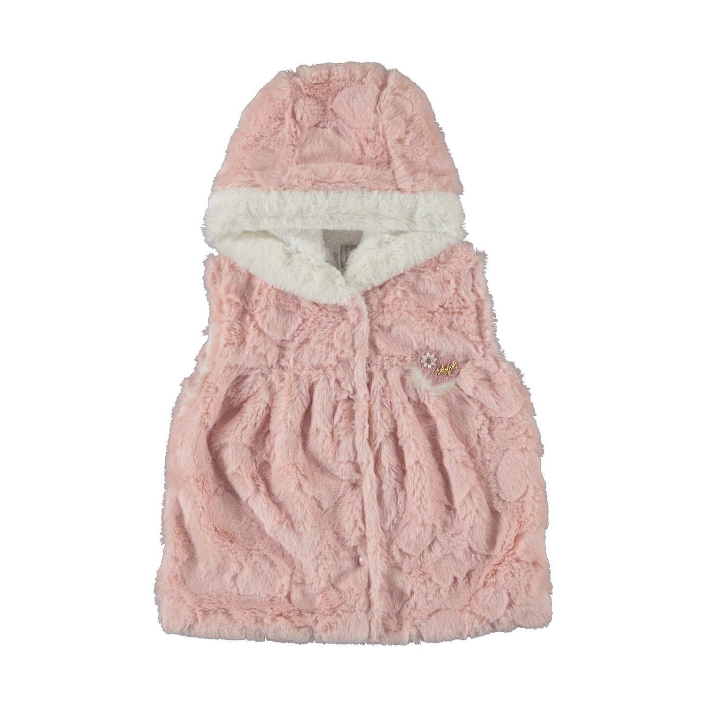 Vesta fete, roz cu gluga si inimioara