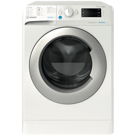Masina de spalat rufe cu uscator Indesit BDE761483XWSEEN, 7 kg spalare, 6 kg uscare, 1400 rpm, Clasa C, Motor Inverter, Display Digital, Alb