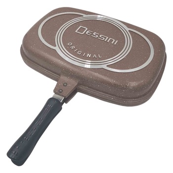 Tigaie dubla Dessini, interior antiaderent, garnitura silicon rezerva, 36 cm Tigaie dubla Dessini, interior antiaderent, garnitura silicon rezerva, 36 cm