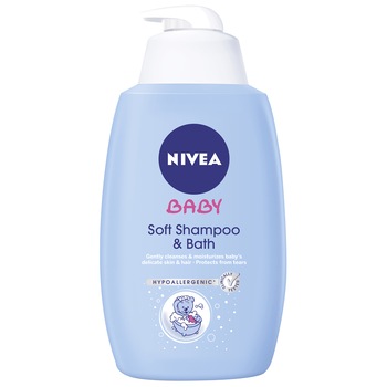 Sampon si spuma de baie Nivea Baby cu pompita, 750ml Sampon si spuma de baie Nivea Baby cu pompita, 750ml