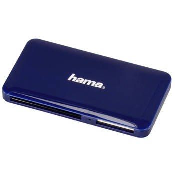 Card reader Hama Slim, USB 3.0, Albastru Card reader Hama Slim, USB 3.0, Albastru