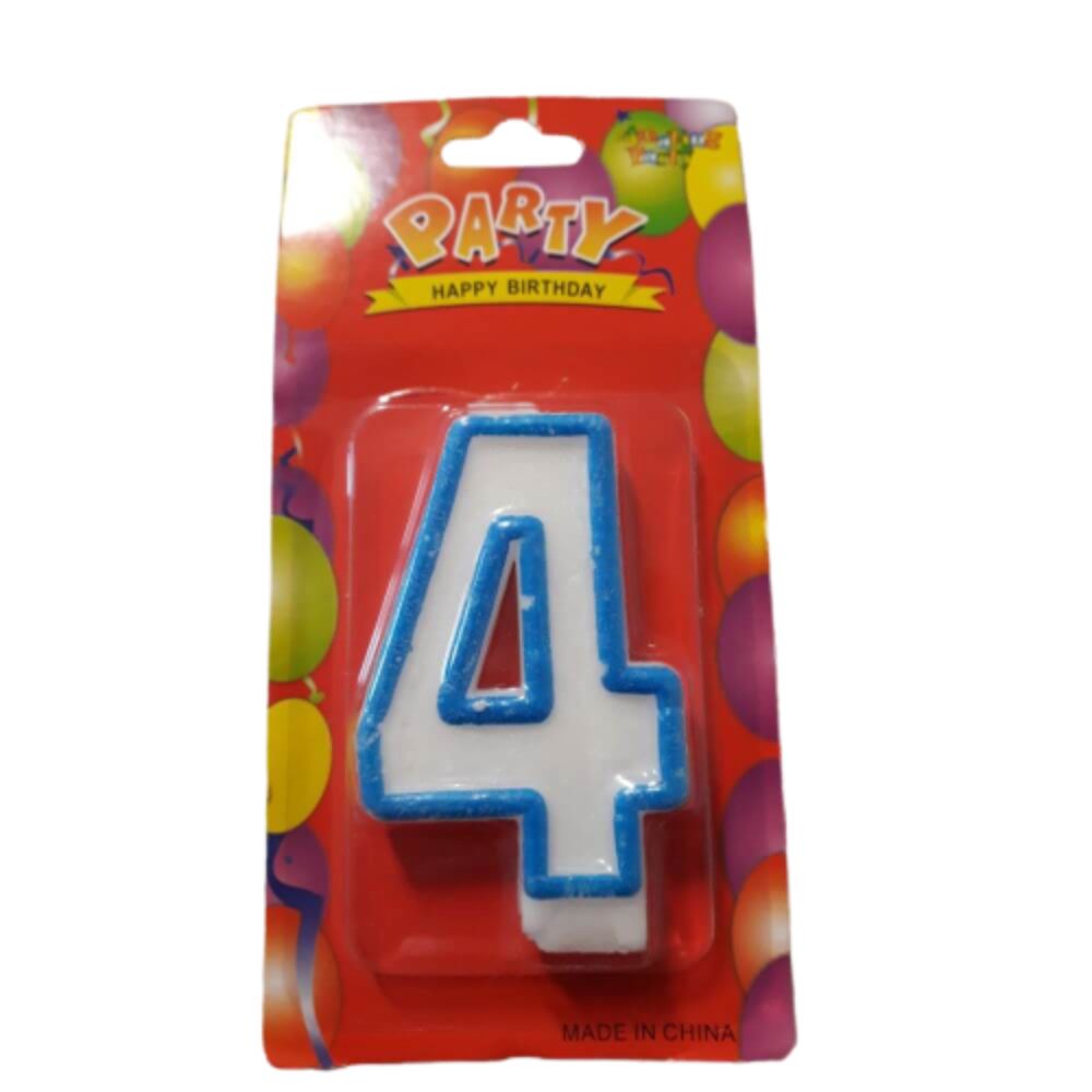 Lumanare Aniversara Cifra 4, Lungime 7 cm, Parafina