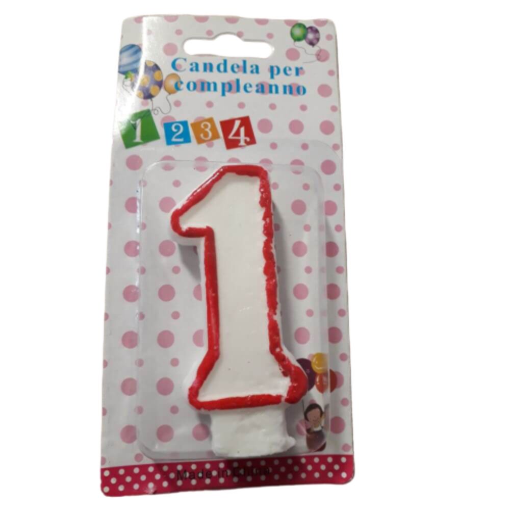 Lumanare Aniversara Cifra 1, Lungime 7 cm, Parafina