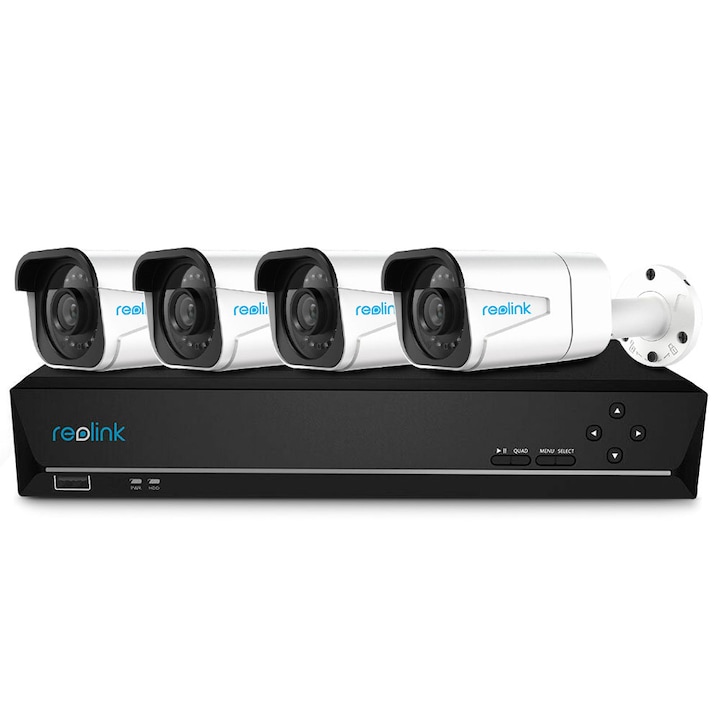 Kit de supraveghere Hikvision 6 camere 5MP ColorVu, Color noaptea 40m, DVR cu 8 canale 8MP