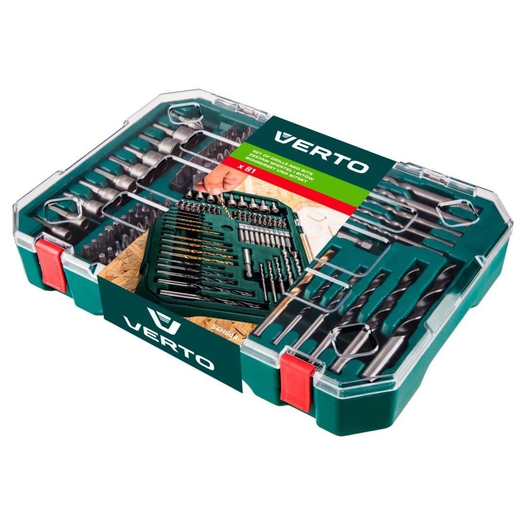 Set de burghie si biti 81 piese VERTO 66H648