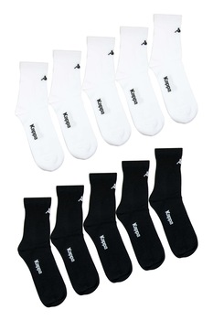 Set Kappa 10 perechi de sosete medii, barbati, Alb / Negru Set Kappa 10 perechi de sosete medii, barbati, Alb / Negru