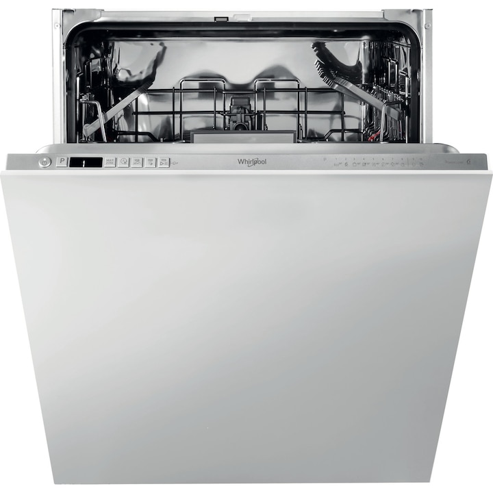 Whirlpool WIO 3T141 PES Beépíthető mosogatógép, 14 terítékes, 10 program, 6. érzék szenzorprogram, 9.5L vízfogyasztás, C energiaosztály, fehér