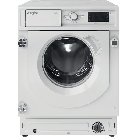 Masina de spalat rufe cu uscator incorporabila Whirlpool BI WDWG 751482 EU, 7 kg spalare, 5 kg uscare, 1400 RPM, Clasa D, 6th Sense, Alb