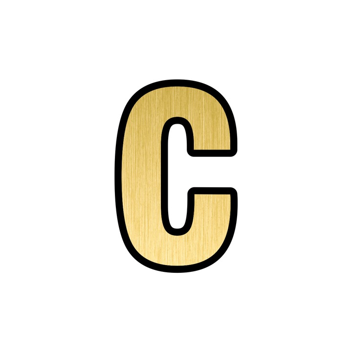 Информационна индикаторна буква C, 5,5 x 3,5 cm, Златист