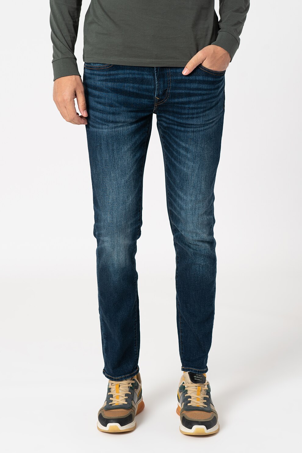 American Eagle, Blugi cu aspect decolorat, Bleumarin