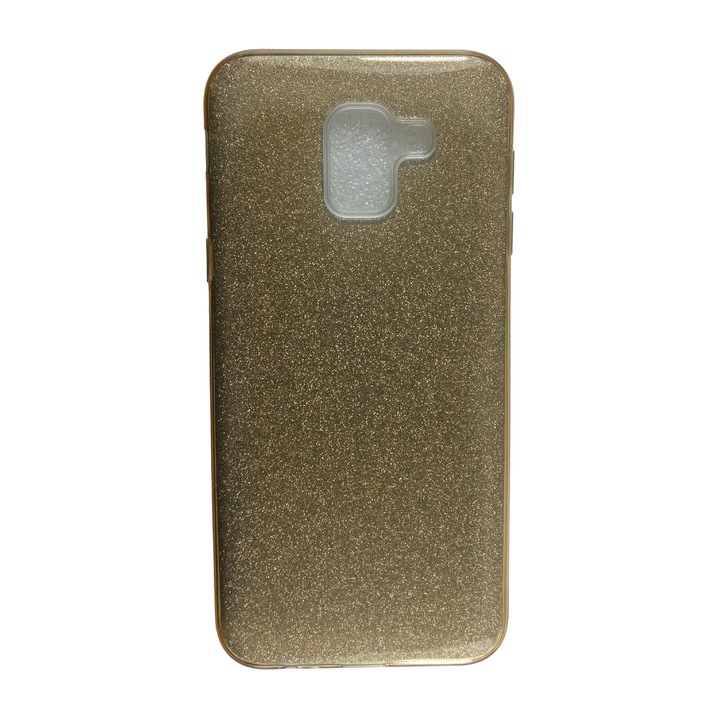 Husa compatibila cu Samsung Galaxy J6 (2018), Silicon cu sclipici Glitter, Gold