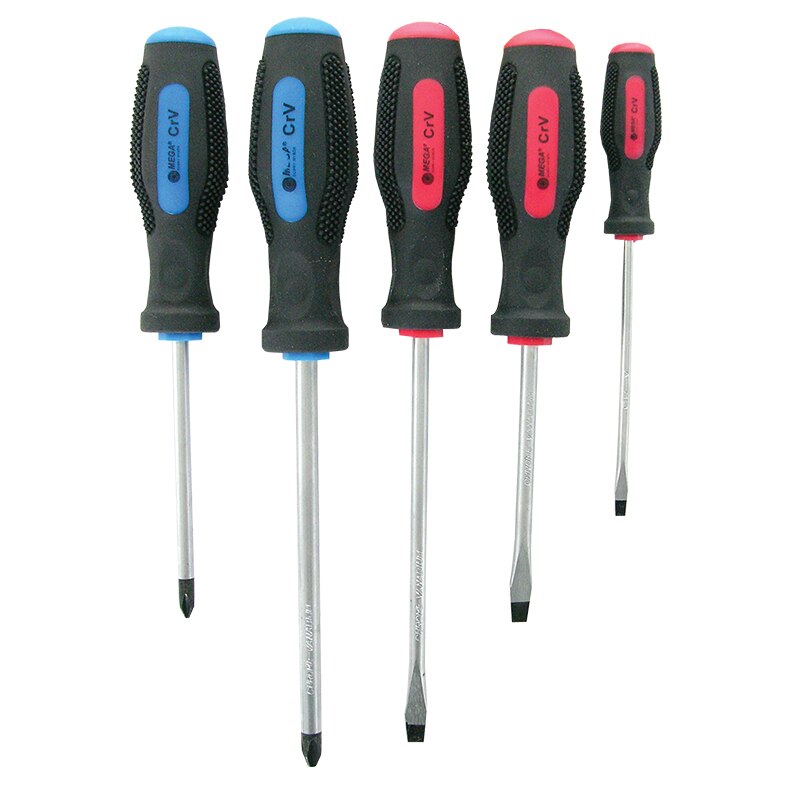 Set 5 surubelnite CR-VA, maner de cauciuc, Profi Tools