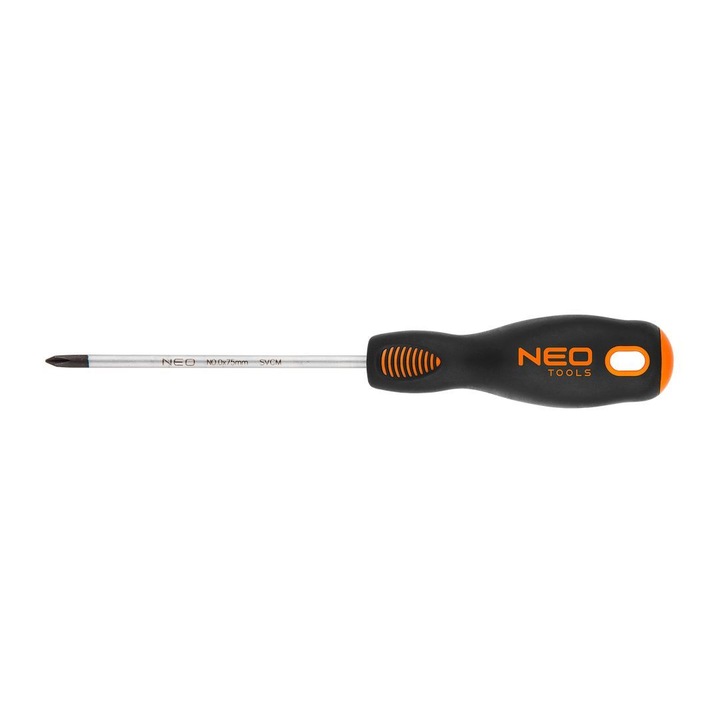 Отвертка с връх Phillips, PH0x75mm, хром молибден, Neo 04-021