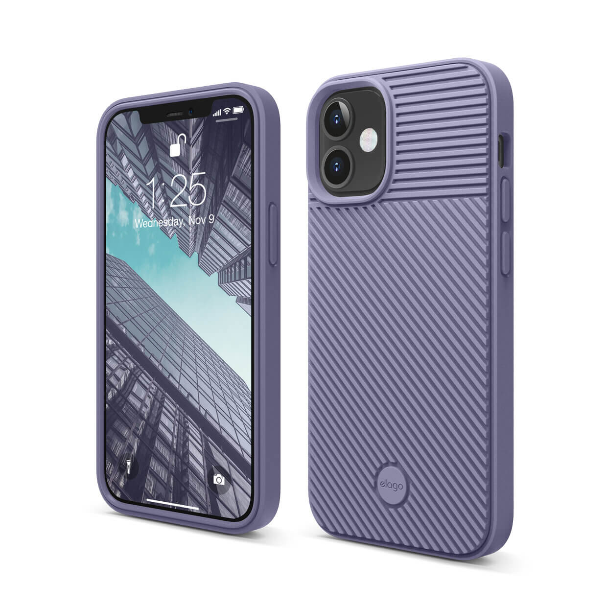 Husa din silicon pentru iPhone 12 Mini, Elago Cushion Case, violet