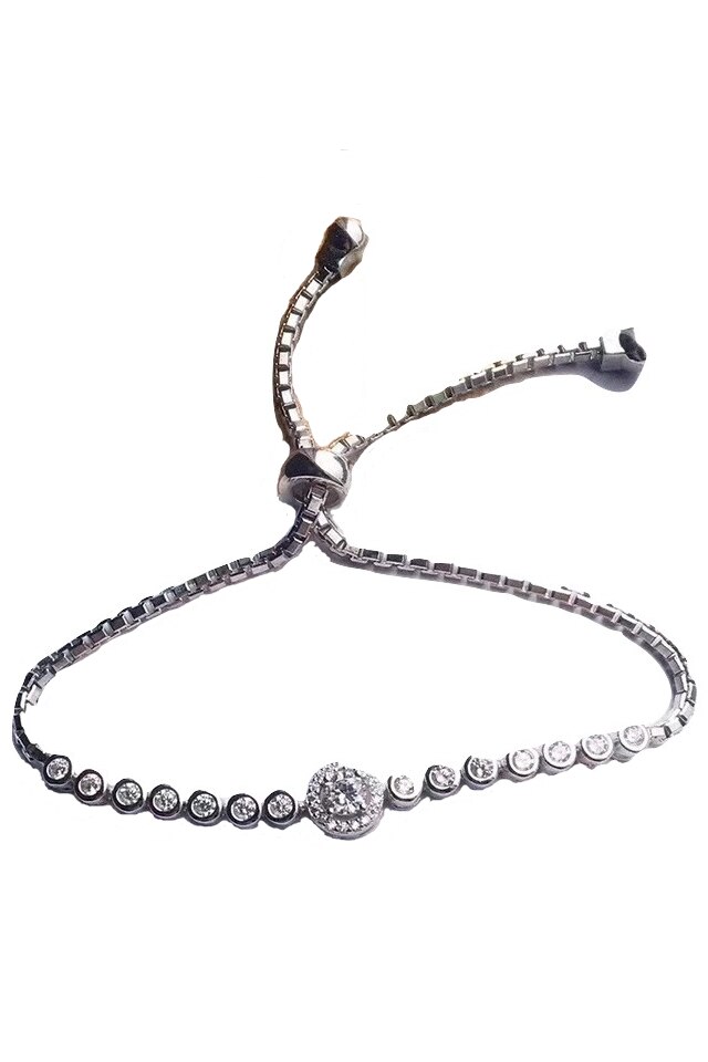 Bratara, Sparkly Mood, argint, flexibila, 19 cm