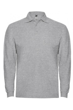 Tricou polo cu maneca lunga barbati, bumbac, Roly Estrella, Gri Tricou polo cu maneca lunga barbati, bumbac, Roly Estrella, Gri