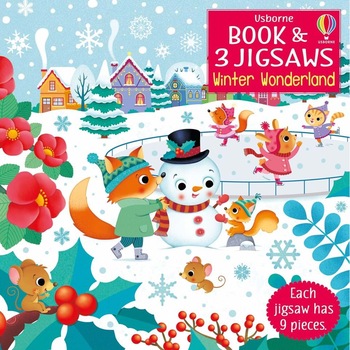 Carte cu 3 puzzle-uri, Winter Wonderland, Usborne, 3+ Carte cu 3 puzzle-uri, Winter Wonderland, Usborne, 3+
