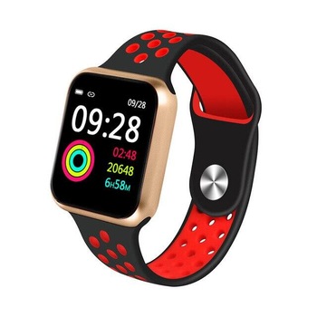 SmartWatch cu Bluetooth, monitorizarea ritmului cardiac, activitati fizice, notificari, functii Fitness S184 Negru cu Rosu SmartWatch cu Bluetooth, monitorizarea ritmului cardiac, activitati fizice, notificari, functii Fitness S184 Negru cu Rosu
