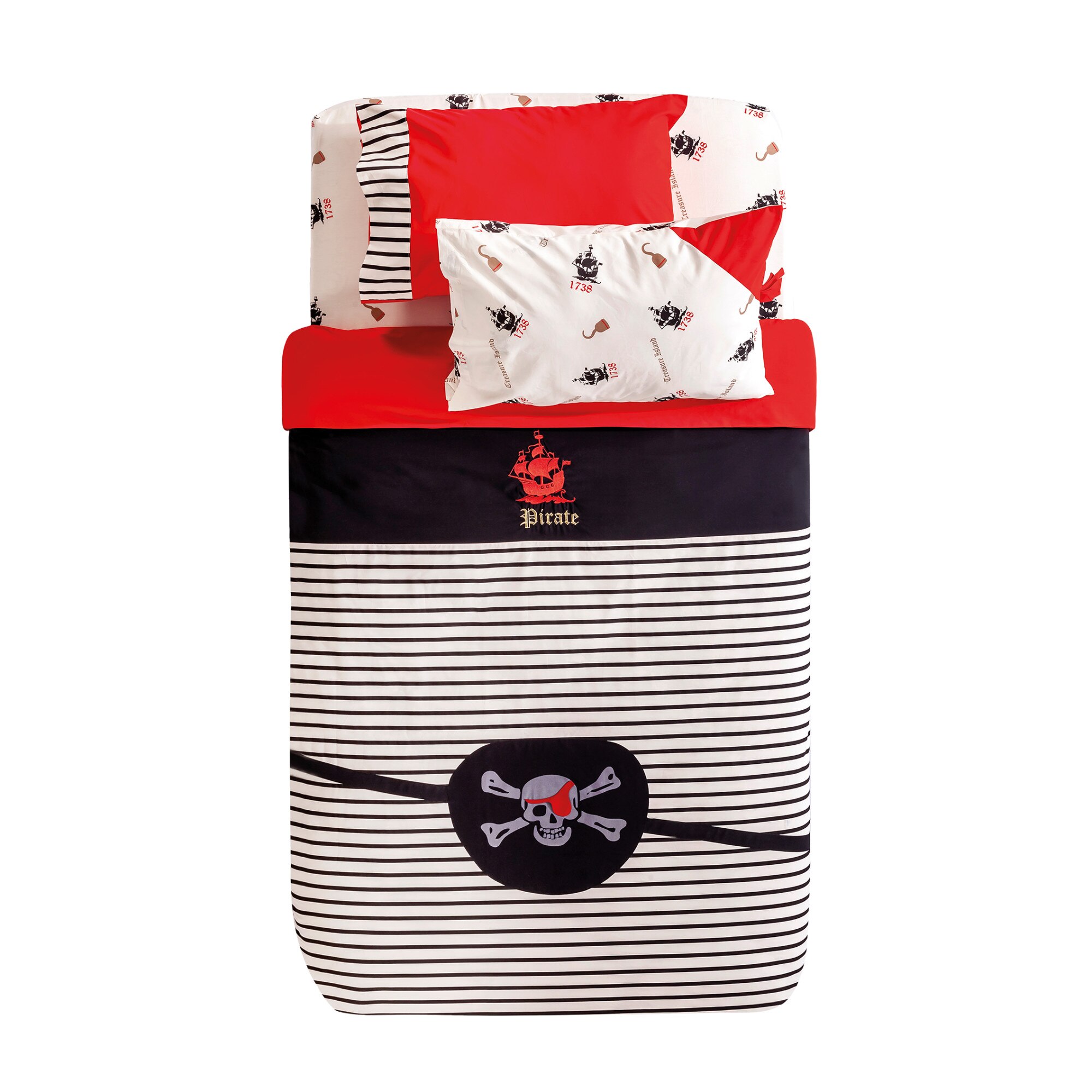 Set lenjerie cu 2 fete de perna , 160x220 cm, Pirat