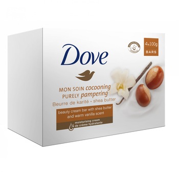 Sapun crema Dove Shea Butter, 4 bucati x 100 g Sapun crema Dove Shea Butter, 4 bucati x 100 g