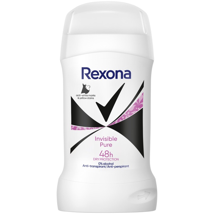 Deodorant antiperspirant stick Rexona Clear Pure pentru femei, 40 ml