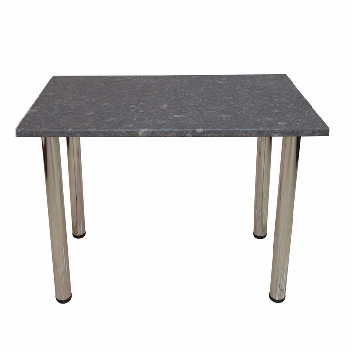 DENVER Konyhai asztal, Hőálló munkalap, 90 x 55 x 74 cm, Szürke acél, Kávé