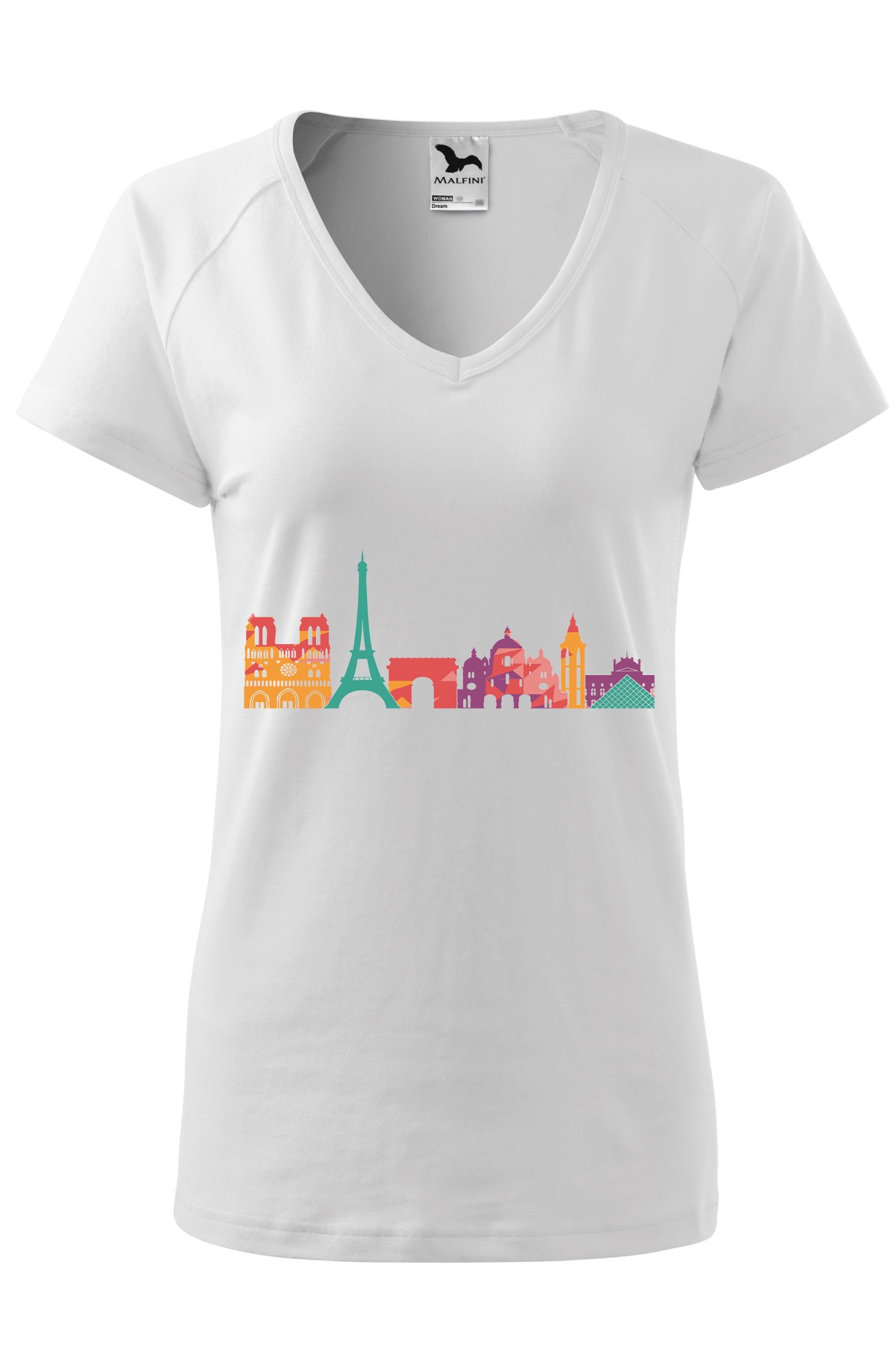 Tricou dama, Malfini, Painting in Paris, Alb